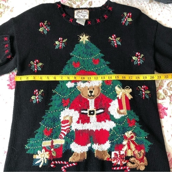 Vintage Christmas tree teddy bear sweater - Picture 6 of 7